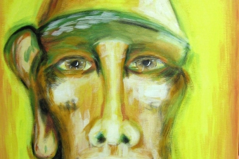 2006 Moai Acryl auf Leinwand 40x50cm
