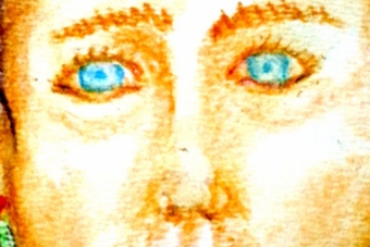 2013 Frau mit zwei Dutts Pastell 15x21cm