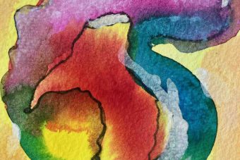 Eines der Bilder aus der Reihe: "Kosmos - 12 kleine Aquarelle, abstrakt intuitiv
