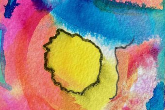 Eines der Bilder aus der Reihe: "Kosmos - 12 kleine Aquarelle, abstrakt intuitiv