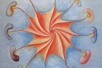2002 Sonnenrad Tempera auf Holz 60x60cm