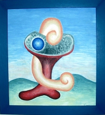 2002 Vor dem Abgrund Tempera auf Holz 37x41cm