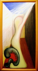 2003 Ichnehmdichmit Tempera auf Leinwand 40x80cn