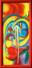 2003 Traenenwaesserung der Blume Tempera auf Holz 31x67cm