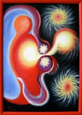 2004 Lichtgeburt Tempera auf Leinwand 50x70cm