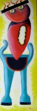 2004 Taglaeufer Tempera auf Leinwand 30x90cm