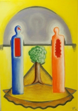 2012-Gemeinschaftsbildung-Tempera-auf-Leinwand-50x70cm