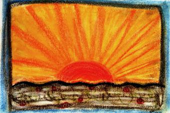 2013 Sonnenaufgang I Pastell auf Papier 15x21cm