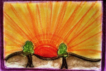 2013 Sonnenaufgang III Pastell auf Papier 15x21cm