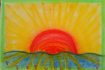 2013 Sonnenaufgang IV Pastell auf Papier 15x21cm