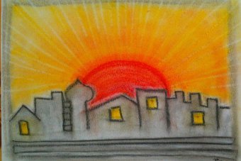 2013 Sonnenaufgang VI Pastell auf Papier 15x21cm