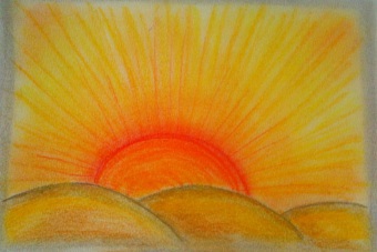 2013 Sonnenaufgang VII Pastell auf Papier 15x21cm