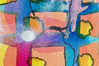 Eines der Bilder aus der Reihe: "Kosmos - 12 kleine Aquarelle, abstrakt intuitiv