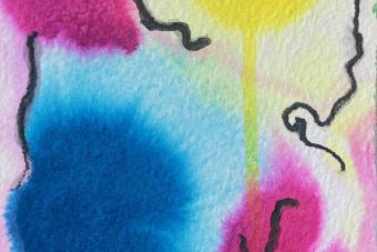 Eines der Bilder aus der Reihe: "Kosmos - 12 kleine Aquarelle, abstrakt intuitiv