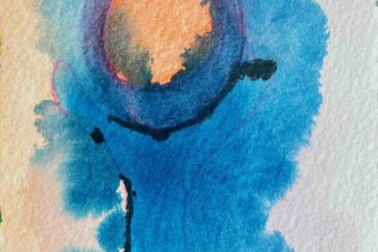 Eines der Bilder aus der Reihe: "Kosmos - 12 kleine Aquarelle, abstrakt intuitiv
