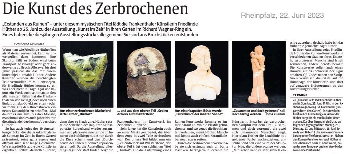 Artikel zur Ausstellung Kunst im Zelt 2023